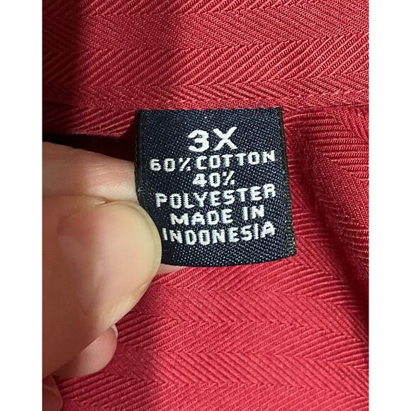 Roundtree & Yorke 3X Red Dress Shirt - Picture 8 of 9